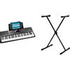 RockJam Tastiera Rockjam Compatta A 61 Tasti Con Supporto Per Spartiti, Alimentatore, Adesivi Per Note Di Pianoforte E Lezioni Tramite L'App Simply Piano & Fx F900520 Stand Per Tastiera