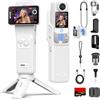 SJCAM C400 Kit Vlog(64G) - Vlog camera, Action cam 4K 2-in-1, Schermo touch da 2.29, Stabilizzatore a 6 assi, Impermeabile, 7 ore di registrazione, per Viaggi, Live, YouTube, Gift, Bianco