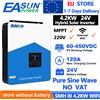 EASUN POWER Inverter Solare Ibrido EASUN POWER 4.2KW 24V Onda Sinusoidale Pura 230V 120A Caricatore Solare MPPT con Supporto WIFI BMS STOCK UE