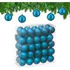 Relaxdays Palline di Natale, Set da 50 Palle Albero, Addobbi Natalizi, ∅ 6 cm, Sfere in Plastica Design Opaco, Petrolio