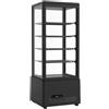 Ristoattrezzature Modello: 122950021403364,Frigo vetrina bibite pasticceria refrigerata 4 lati in vetro nera 98 lt 0 +12 °C 45,6x41x111,9h cm