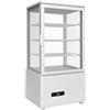 Ristoattrezzature Modello: 122950063533365,Frigo vetrina bibite pasticceria refrigerata 4 lati in vetro bianca 69 lt 0 +12 °C 45,6x41x96,9h cm
