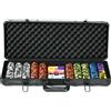 SPORTNOW Set Poker con 500 Fiches, 2 Mazzi di Carte, 5 Dadi, Pulsanti e Valigetta Protettiva in Alluminio Nero | Aosom Italy