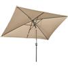 Outsunny Ombrellone Rettangolare 2x3 m Pieghevole e Regolabile con Manovella, in Alluminio e Poliestere, Cachi | Aosom Italy