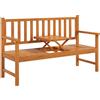 Outsunny Panchina da Giardino con Tavolino Centrale Sollevabile e Braccioli, in Legno, 153x56x91 cm, Marrone Chiaro | Aosom Italy