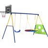 AIYAPLAY Set Altalena da Giardino Giochi Esterno 4 in 1 288x160x220cm Multicolore | Aosom Italy