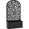 Outsunny Fioriera con Traliccio ad Arco per Rampicanti e Fori di Drenaggio, in Metallo, 61x23x113 cm, Nero | Aosom Italy