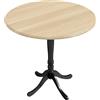 HOMCOM Tavolo rotondo da pranzo per 4 persone Ø 80 cm, tavolo da cucina, base in acciaio, stile moderno, legno naturale e nero | Aosom Italy