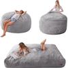 MAXYOYO Pouf letto convertibile da poltrona a letto, divano in schiuma con rivestimento in soffice imbottitura per adulti, adolescenti, ospiti (grigio, 150 x 200 cm)