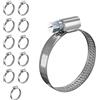 MYHongLe 12 fascette stringitubo in acciaio inox, fascette stringitubo da 25 - 40 mm, set di fascette stringitubo regolabili in acciaio inox 304 per tubo della benzina, tubo da giardino, piscina, tubo del gas