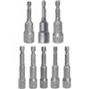 Shallho Set di 8 inserti per chiavi a bussola, 6 - 13 mm, Shallho 1/4 pollici, magnetico, esagonale, adattatore per chiavi a bussola, set di punte