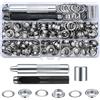 MYHongLe Set di 120 pezzi di attrezzi per occhielli, kit pinza per occhielli con rondelle, occhielli in metallo da 10 mm, attrezzo per l'installazione di occhielli con strumento di punzonatura per teloni/pelle