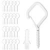 veyaltedl Gancio Soffitto,Gancio Muro,20PCS 2.2x0.98in Bianco Occhielli a Vite,Ganci a Soffitto a Vite per Catene Luminose,Gancio Avvitabile per Campanelle Lanterne Catene Luminose Decorazioni Natalizie