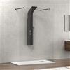 KAMALU Parete doccia walkin con staffe nere 110cm vetro trasparente KW3000N