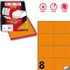 MARKIN Etichetta adesiva C/512 arancio fluo 100fg A4 105x74,25mm (8et/fg) Markin X210C512F-AR