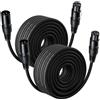 Cavo XLR Bilanciato, 2 Pacchi per Microfono, Da XLR 3 Pin Maschio a Femmina, per