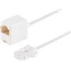 1aTTack.de 1x 6m - Cavo di prolunga telefonica RJ45 con spina Western bianca 8/4 e accoppiamento Western 8/4 Spine crimpate Contatti placcati in oro Conforme a RoHS