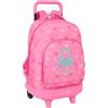 safta BENETTON HEART - Zaino grande con ruote, compatto, rimovibile, ideale per bambini di diverse età, comodo e versatile, qualità e resistenza, 33 x 22 x 45 cm