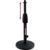 GATOR FRAMEWORKS - Supporto Microfono da Tavolo con Base Tonda da 15 cm, Altezza Regolabile 25-38 cm, Costruzione in Acciaio, Compatibile con Clip Microfoniche US ed Euro (GFW-MIC-0601)