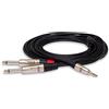 Hosa HMP-010Y, Pro Stereo Breakout, REAN 3.5 mm TRS to Dual 1/4 in TS, 10 ft