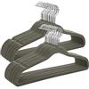 SONGMICS Grucce Velluto 30 Pezzi, Grucce Appendiabiti Lunghe 42 cm, Salvaspazio, Capacità di Carico Elevata, Gancio Girevole a 360°, per Cappotti Camicie Completi, Grigio e Argento CRF26V