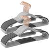 SONGMICS Grucce 30 Pezzi, Grucce Appendiabiti in Plastica, Antiscivolo, Salvaspazio, Spesso 0,5 cm, Largo 42 cm, Gancio Girevole a 360° Color Oro Rosa, Grigio Chiaro e Grigio Scuro CRP020G01