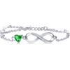 Tusuzik Bracciale Infinito Donna Argento 925 con Cuore Zirconi Regolabile Bracciali Donna Gioielli Regalo per Mamma Amica Ragazza