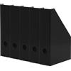 LANDRE LANDRÉ - Portariviste formato A4, in cartone resistente, 7 cm di larghezza, nero, 5 pezzi