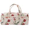 Ejoyous Borsa Porta Ferri da Maglia Grande in Tessuto, Resistente e Pratica, con Motivo Floreale, Traspirante, Multiuso, Organizer Interno, per Trucco, Scrivania, Viaggio, Camera da