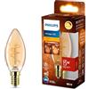 Philips Lampadina vintage Amber Spiral B35, dimmerabile, senza sfarfallio, EyeComfort, 180 lumen, temperatura 1800 K, 2,7 W=15 W, attacco E14, confezione da 1