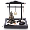 Flanacom Giardino Zen Set Buddha - Meditazione Miniatura Sabbia Rastrello Incenso Decorazione Feng Shui Casa