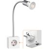 ledscom.de Lampada da lettura LESCH, cromo/bianco incl. lampada LED GU10 5,8W, 468lm, 33°, bianco caldo
