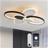 YZBEIMDAI Moderna Dimmerabile Plafoniera LED, 62CM Lampada da Soffitto Moderna ovale, funzione di memoria, timer, Plafoniera Moderna Rotondo Acrilico con Telecomando, per Soggiorno, Camera