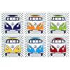 BRISA VW Collection Volkswagen Tovagliette di plastica lavabili per pranzo/cena Campervan T1 Bus design (Strisce Samba/Multicolore/Set da 4)