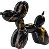 JJIW Ornamento a forma di cane a palloncino, scultura a forma di cane con palloncino, ornamenti per cani per tutti i tipi di case, resina, 21 x 8,6 x 17 cm (oro nero)