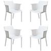 MIlani Home MAKKA - poltrona da esterno ed interno in plastica set da 4