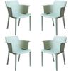 MIlani Home MAKKA - poltrona da esterno ed interno in plastica set da 4