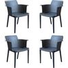 MIlani Home MAKKA - poltrona da esterno ed interno in plastica set da 4