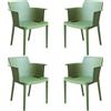 MIlani Home MAKKA - poltrona da esterno ed interno in plastica set da 4