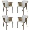MIlani Home MAKKA - poltrona da esterno ed interno in plastica set da 4