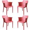 MIlani Home MAKKA - poltrona da esterno ed interno in plastica set da 4