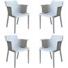 MIlani Home MAKKA - poltrona da esterno ed interno in plastica set da 4