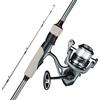 VEVOR Set di Canna da Pesca Telescopica in Fibra Carbonio, Canna in Due Pezzi da 2 m da Pesca al Spigola Nera e Set Mulinello da Spinning con Cuscinetti a Sfera, per Acqua Salata e Dolce