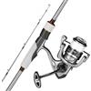 VEVOR Set Canna in Due Pezzi da 2 m da Pesca e Mulinello Canna in Fibra di Vetro e Fibra di Carbonio IM6, Set Mulinello da Spinning con 7+1 Cuscinetti a Sfera, per la Pesca in Acqua Salata e Dolce