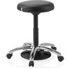 hjh OFFICE Sgabello girevole Operator Step - Sedia da lavoro regolabile in altezza con rotazione a 360°, comoda imbottitura Softex, base in alluminio, per pratiche, laboratori e officina, nero