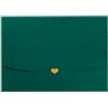 Joli Coon JoliCoon - Autosigillante 3 buste formato A6, con cuore dorato, senza finestra, 15,4 x 11 cm, Verde scuro