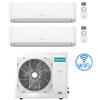 Hisense Climatizzatore Condizionatore Hisense Hi Comfort Wifi R32 Dual Split Inverter 7000 + 18000 BTU con U.E. 3AMW52U4RJC Classe A++/A+