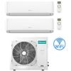 Hisense Climatizzatore Condizionatore Hisense Hi Comfort Wifi R32 Dual Split Inverter 18000 + 18000 BTU con U.E. 3AMW72U4RJC Classe A++/A+