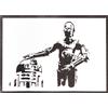 Autentici Graffiti Fatti a Mano C3PO E R2D2 Handmade Poster Film Quadro Moderno