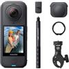 Insta360 X4 Air Pack Moto Multiview Nero grafite- Videocamera leggera 165g 8K 360, selfie stick invisibile, lenti sostituibili, prima registri poi inquadri, cover antivento integrata.